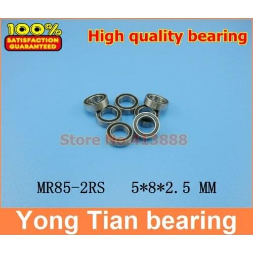 NBZH sale price 500pcs/lot High quality ABEC-5 Z2 double rubber sealing cover miniature ball bearing MR85-2RS 5*8*2.5 mm