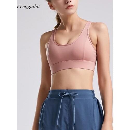 2021 New Sports Underwear Womens Running Vest Shockproof Gathered and Shaped Fitness Bra