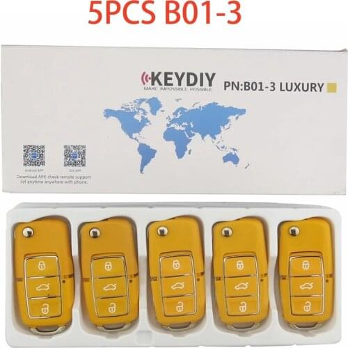 Okeytech 5pcs KEYDIY B series B01-3 luxury 3 Button Remote Control Key For KD900 KD900+ URG200 KD-X2 KD Remote Key Programmer