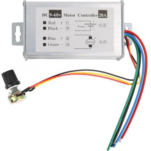 20A 9V12V24V48V60V Motor Speed Controller Switch Potentiometer Control PWM Variable Speed Brushless Motor