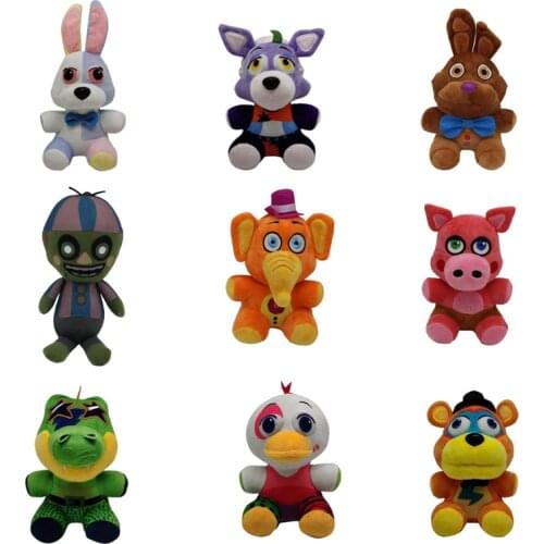 New 1pcs 18cm FNAF Plush Toy Foxy Bear Chica Bonnie Duck Dinosaur Elephants Plush Soft Stuffed Toy Doll for Kids Gifts