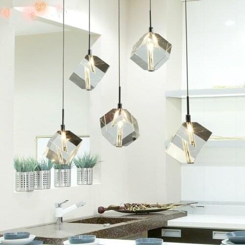 Transparent Crystal LED Dining Room Bar Pendant Light Modern Fashion Lamps For Home Living Room Simple Creative