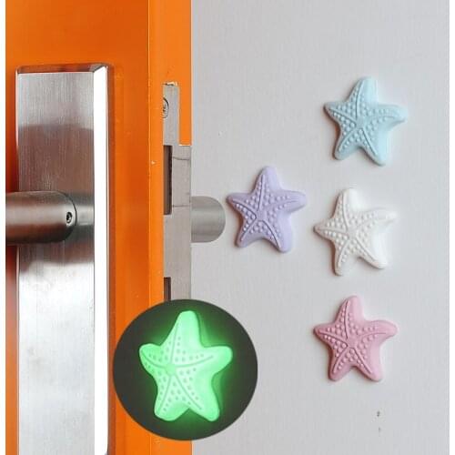 Rubber Door Stopper Wall Protector Doorknob Protective Shock Rails Mat Pad Starfish Styling Fender Handle Door Lock Wall Sticker