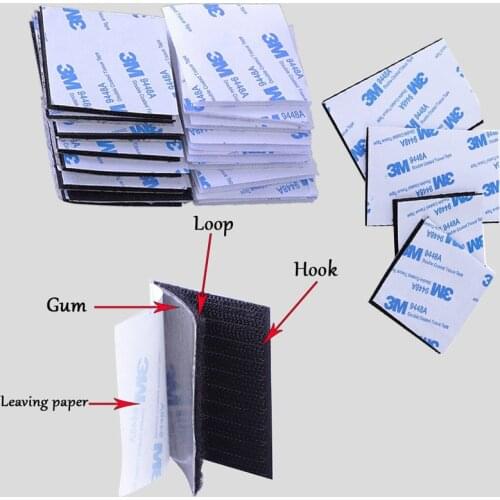 10Pairs/lot Self adhesive Fastener Hook and Loop Tape nylon sticker velcros adhesive loop fastener with 3M Glue DIY accessories