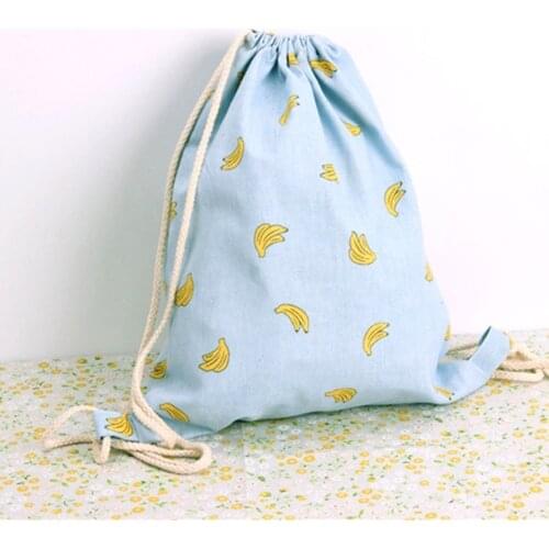 Banana Print Storage Bag Travel Cosmetic Makeup Case Women 25x32cm Linen Cotton Storage Pouch Kids Candy Toy Gift Storage Bag