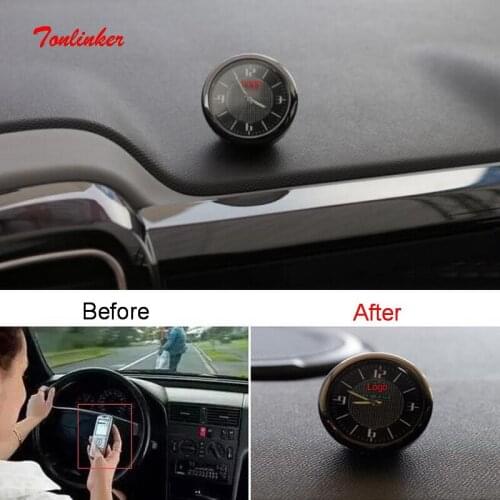 Tonlinker Interior Car Universal car clock Cover sticker for CITROEN/Peugeot 2012-19 Car Styling 1 PCS ABS Cover Sticker