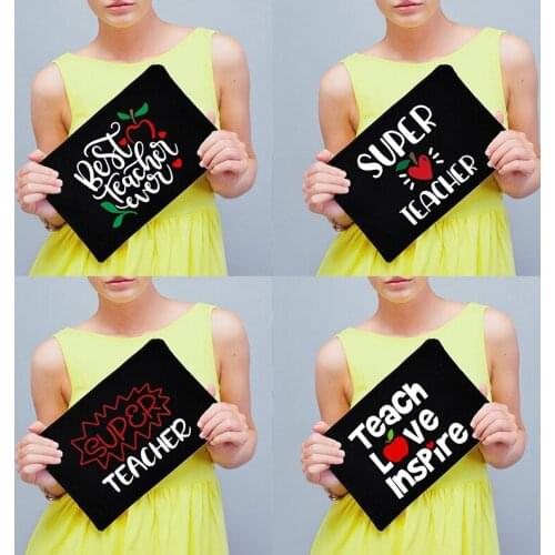 Super Teacher Print Outdoor Makeup Bag Travel Cosmetic Bags Women Toiletries Organizer Female Make Up Case Pencil Bag Best Gifts