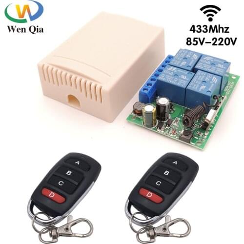 Smart Switch 433mhz Remote Control Garage Gate Door AC 220V 10A Wireless Relay Receiver and Transmitter Use for Home Appliance