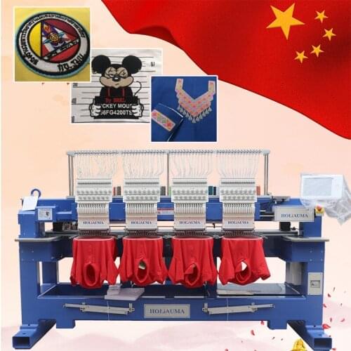 Four head 15 needle cap t-shirt flat computerzied embroidery machine 6 head high speed industrial embroidery machine with ce/sgs