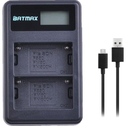 1pc NP-FM500H NPFM500H NP FM500H LCD Dual USB Battery Charger for Sony A57 A65 A77 A99 A350 A550 A580 A900 Cameras