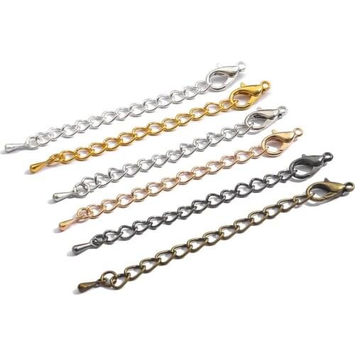 20pcs 5.5cm Extended Extension Tail Chain Lobster Clasps Connector For DIY Jewelry Making Findings Bracelet Necklace Base Tray
