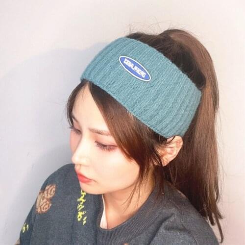 Girl Women Knitted Hairband Voga sport Headband Winter Thick Warm Letter Sport Hip hop Skullies Beanies Caps For winter