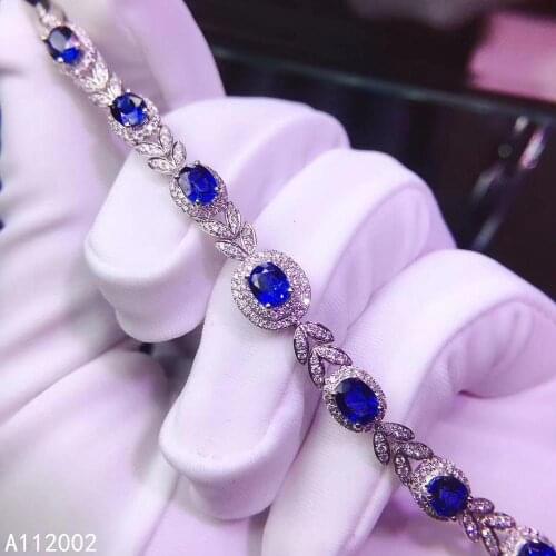 KJJEAXCMY fine jewelry natural sapphire 925 sterling silver new women hand bracelet support test trendy hot selling