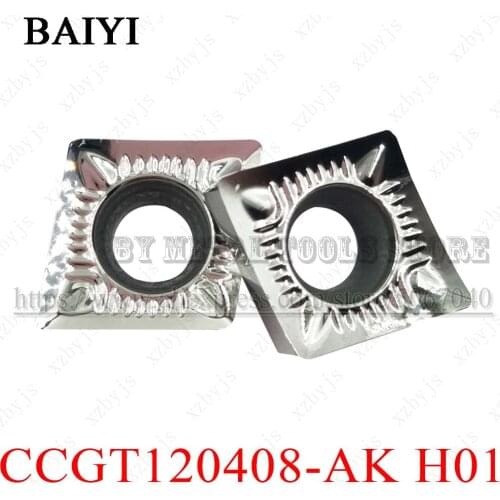 10pcs CCGT120408-AK H01 CCGT120408 AK H01 Carbide Aluminum Inserts CNC Cutter Lathe Aluminum blade Machine turning tools