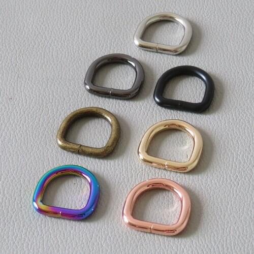 100Pcs 15mm Webbing Strap Metal Buckle D Ring For Bag Accessory Belt Loop Hardware Pet Dog Collar Leads Sewing Backpack Clasp