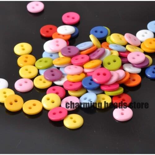 11colors Mixed Round Resin Sewing Buttons for Scrapbooking craft Fashion Accessories 100pcs 9mm YKL0060x
