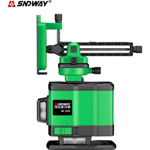 SNDWAY 3D 12-line laser level vertical green light high-precision 360° automatic horizontal strong light cross line wall sticker