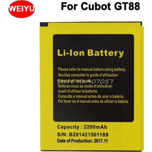 2200mAh For Cubot GT88 Battery Batterie Bateria AKKU Accumulator