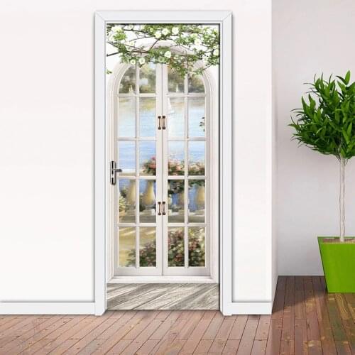 3D Wallpaper Stripe Abstract Hand Painted Arch Mural Wallpaper Home Decor Fresco Living Room Door Sticker 3D Papel De Parede