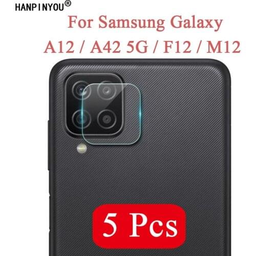 5 Pcs/ Lot For Samsung Galaxy A12 A42 5G F12 M12 Ultra Thin Clear Back Camera Lens Protector Soft Tempered Glass Protective Film