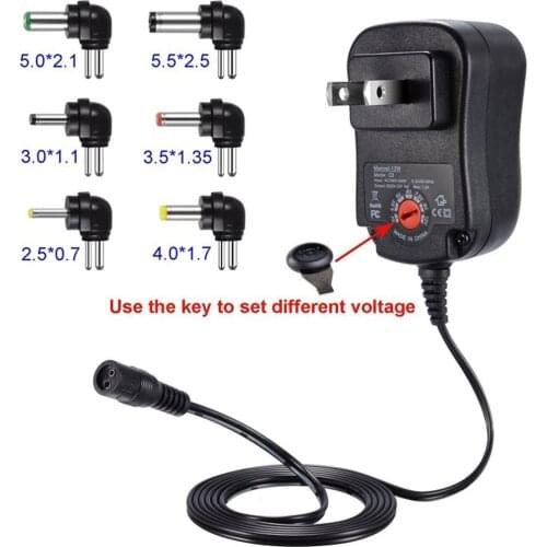 3-12V 12W 1.2A AC/DC Power Supply Adaptor Universal Charger Adaptor with 6 Plugs Adjustable Regulated Power Adapter Dropshipping