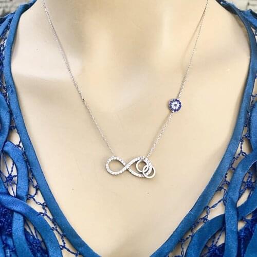 Endless Love 925 Sterling Silver Necklace Women Girls Gift Jewelry Accessories Fashion Handmade Elegant Chain