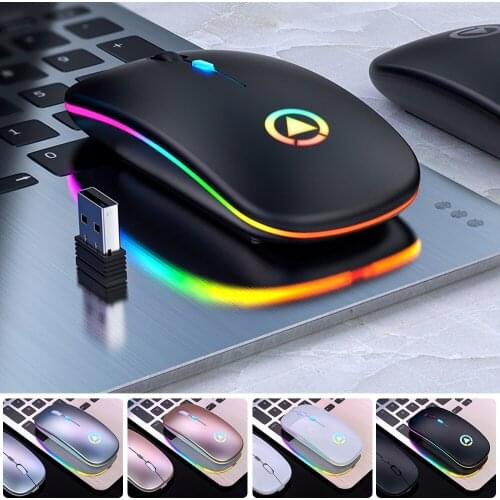 Wireless Mouse Bluetooth RGB Rechargeable Mouse Wireless Computer Silent Mause LED Backlit Ergonomic Gaming Mouse For Laptop PC
