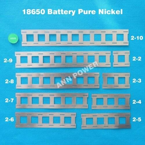 Cylindrical battery nickel connection plate 2*2/2*3/2*4/2*5/2*6/2*7/2*8/2*10, 18650 li-ion battery pure nickel strip Ni busbar