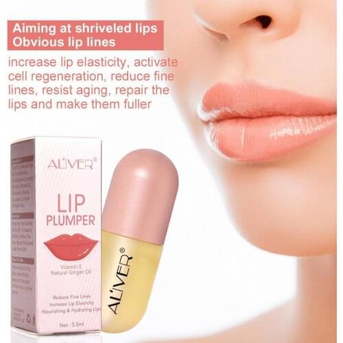 Day Night Instant Volume Lips Plumper Oil Moisturizing Lip Lip Makeup Fine Sexy Repairing Plump Line Enhancer Cosmetics Red X5U7