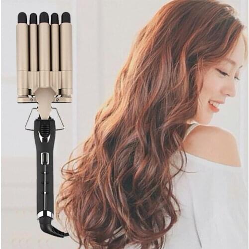 Electric Hair Curler Curling Iron Spirals Five Pipe Roller Corrugated Ceramic Waver Irons Volume Perm Volume Styling Tool