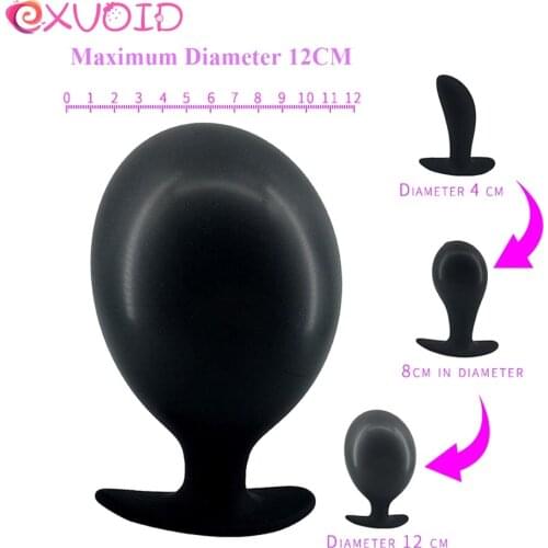 EXVOID Inflatable Huge Anal Butt Plug Metal Ball Big Anal Dilator Silicone Huge Anus Pump Expandable Prostate Massager Sex Toys
