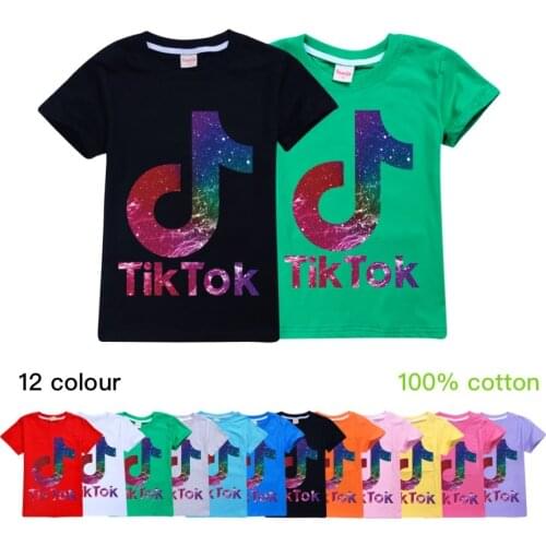 TIK TOK Children Print Tshirt O-Neck Short-Sleeve Funny T Shirt Cotton Clothing Casual Cool T-shirt