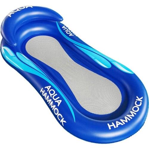 170CM Giant Blue Pink Water Hammock Mesh Inflatable Pool Float Lie-on Swimming Ring Summer Party Toys Air Mattress Lounger