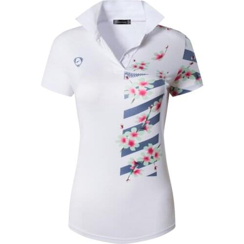 Jeansian Womens Casual Designer Short Sleeve T-Shirt Tee Shirts Tshirt Golf Tennis Badminton SWT290 White