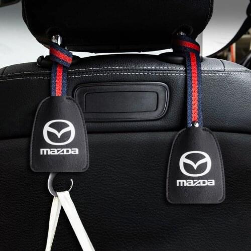 Leather Car Seat Back Hook Up Car Headrest Hanger Interior Bag Hook For MAZDA 3 BK BL 5 CR CW 6 II GH CX-7 ER MX-5 NC III 23 MT