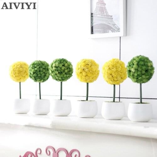 Lace Flower Plant Bonsai Wedding Home Decor Artificial Flowers Garden Living Room Decorative Vase Wedding Flower Decor
