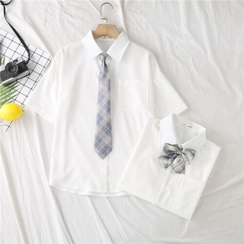 Summer Japanese School Uniforms Preppy Style JK White Short Sleeve Shirts Sailor Costumes JK Uniform Tops School Girl Outfit