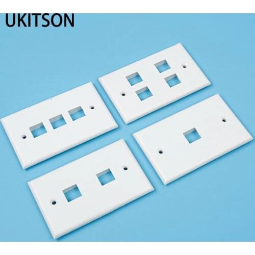 US Type Wall Outlet Faceplate Insert For 1 2 3 4 6 Keystone Jack Socket 114x70mm White Color Frame Panel