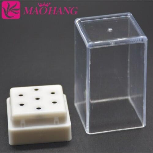 MAOHANG Seven Holes Ceramic Burr Carbide Nail Drill Bits Cutter Holder for Electric Nozzle Exhibition Displayer Nail Art Tools