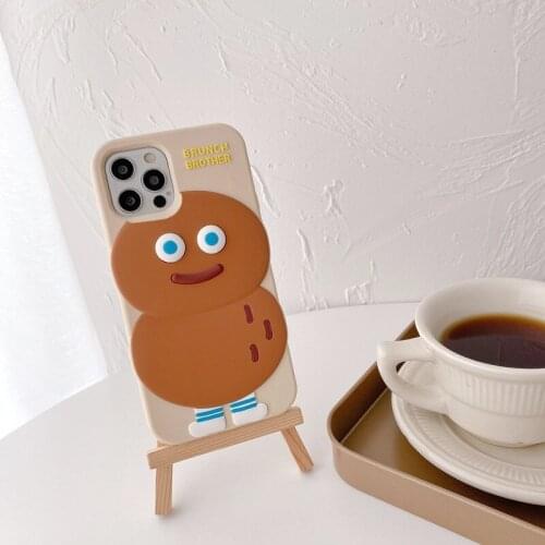 Korea Cute Peanut Silicon Phone Case For iPhone12 11Pro Xsmax 6s 78plus XR SE2 Soft Full Cover body Shell Skin Protection