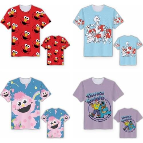 2019 Sesame Street Elmo Fashion Anime T-Shirts Casual shirt Short Sleeve Summer Customized T-shirt Unisex New cool