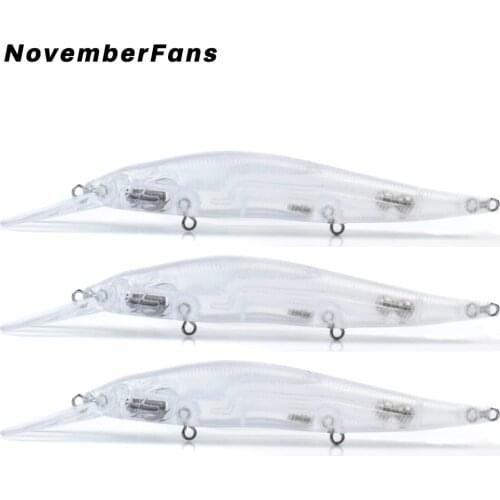 NovemberFans 10pcs/lot Unpainted Minnow 13.5cm 13g Floating Fishing Lures Hard Body Artificial Blank Baits Wobbler Tackles