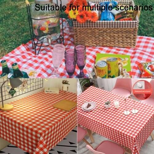 Disposable Thickening Red Checkered Tablecloth Party Weddings Home Decoration