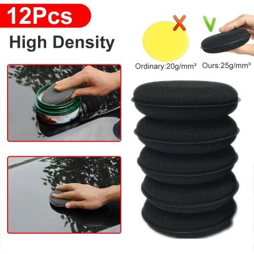 Wholesale Quick delivery 12pcs Ultra Thick High Density Foam Sponge Auto Detailing Applicator Pad Best For Waxing and Polishing