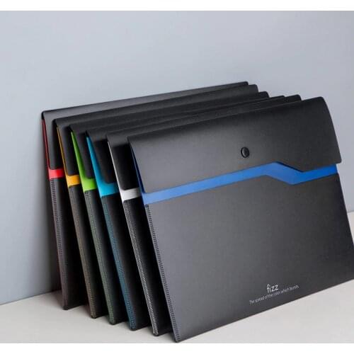 6pcs/set Fizz Filing Product A4 File Holder Organizer 2-Layer Document Bag Business Briefcase Office