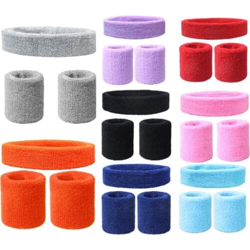 Sweatband Headband Crossfit For Men Women Unisex Bodybuilding Sports Wristband Yoga Gym Polyester Wrist Wristbands