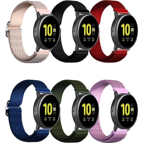 20mm 22mm Adjustable Nylon Diamond Elastic Straps For Samsung Galaxy Watch 3 Smart Bands Breathable Replacement Sport Watchband
