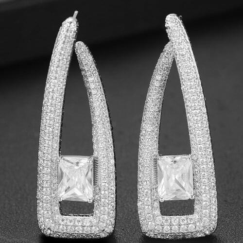 GODKI Jimbora DUBAI Luxury Noble Pendant Earrings For Women Wedding Full Cubic Zircon for Bridal Earrings Fashion Jewelry 2020