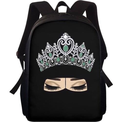 15” 2021 Schoolbag 3D Muslim Islamic Girl Print Kids Backpack For School Supplies Childrens Book Bag Cool Women Travel Dayback