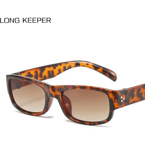 Fashion Small Rectangle Sunglasses Women Vintage Narrow Frame Square Sun Glasses Ladies Trendy Shades Beach Party UV400 Eyewear